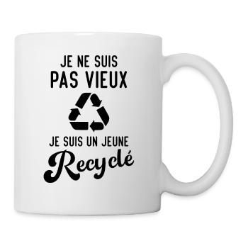 Je ne suis pas vieux je suis un jeune recyclé - Mug blanc - blanc - Droite