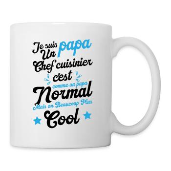 Je suis papa un chef cuisinier humour cadeau - Mug blanc - blanc - Droite