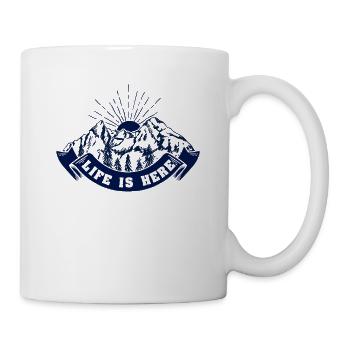 Das Leben ist hier Naturliebhaber Wandern Camping - Tasse - Weiß - Rechts
