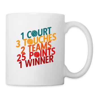 Volleyballer Spruch Für Volleyballspiel Volleyball - Tasse - Weiß - Rechts