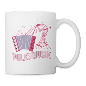 Volksmusik Party Dorffest Ouftit Deutsche Schlager - Tasse - Weiß - Rechts