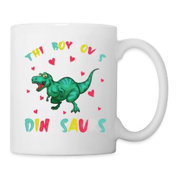 Dino Dinosaur T-Rex Boy Young Gift - Mug - white - Right
