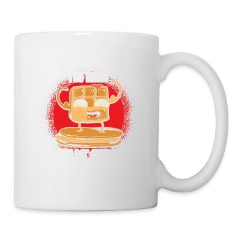 Pfannkuchen Liebhaber Geschenk Pfannkuchen Spruch - Tasse - Weiß - Rechts