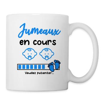jumeaux en cours cadeau annonce grossesse - Mug blanc - blanc - Droite