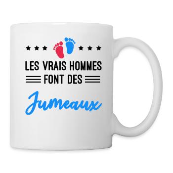 les vrais hommes font des jumaux annonce grossesse - Mug blanc - blanc - Droite