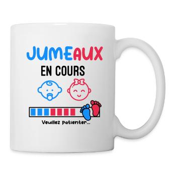 jumeaux jumelles en cours annonce grossesse - Mug blanc - blanc - Droite