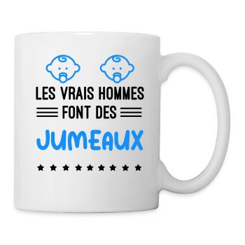les vrais hommes font des jumaux naissance - Mug blanc - blanc - Droite