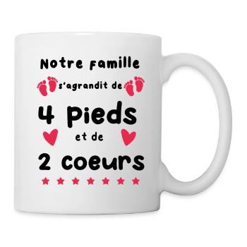 famille s'agrandit jumelles annonce grossesse - Mug blanc - blanc - Droite