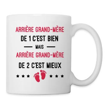 cadeau naissance jumeaux arrière grand-mère - Mug blanc - blanc - Droite