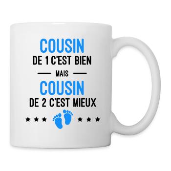 cadeau naissance jumeaux Cousin - Mug blanc - blanc - Droite
