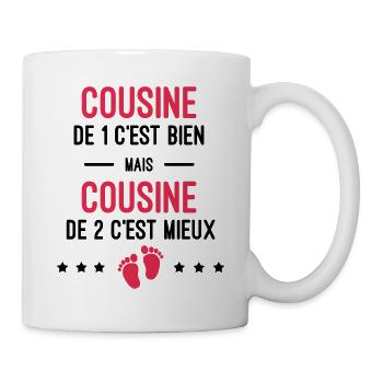 cadeau naissance jumeaux cousine - Mug blanc - blanc - Droite
