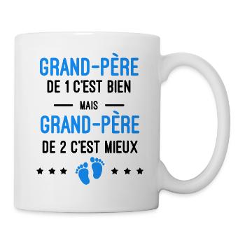cadeau naissance jumeaux grand-père - Mug blanc - blanc - Droite