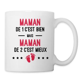 cadeau naissance jumeaux maman - Mug blanc - blanc - Droite