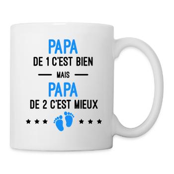 cadeau naissance jumeaux Papa - Mug blanc - blanc - Droite