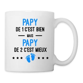 cadeau naissance jumeaux Papy - Mug blanc - blanc - Droite