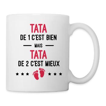 cadeau naissance jumeaux tata - Mug blanc - blanc - Droite