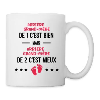annonce grossesse jumeaux arrière grand-mère - Mug blanc - blanc - Droite