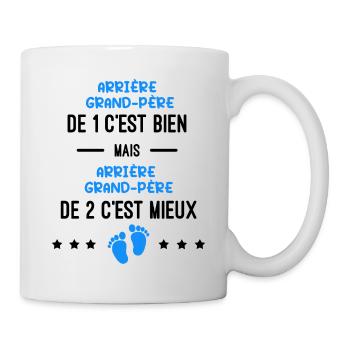 annonce grossesse jumeaux arrière grand-père - Mug blanc - blanc - Droite
