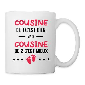annonce grossesse jumeaux cousine - Mug blanc - blanc - Droite