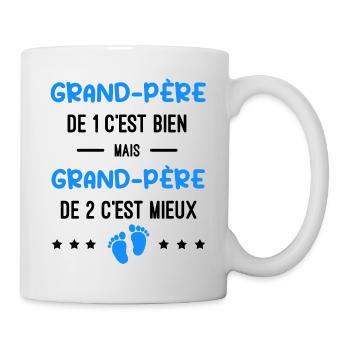 annonce grossesse jumeaux grand-père - Mug blanc - blanc - Droite