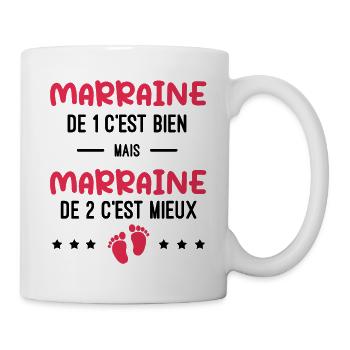 annonce grossesse jumeaux marraine - Mug blanc - blanc - Droite