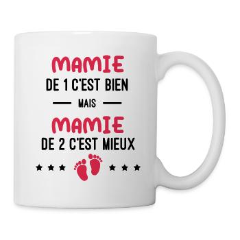 annonce grossesse jumeaux mamie - Mug blanc - blanc - Droite