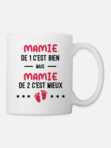 annonce grossesse jumeaux mamie - Mug blanc - blanc