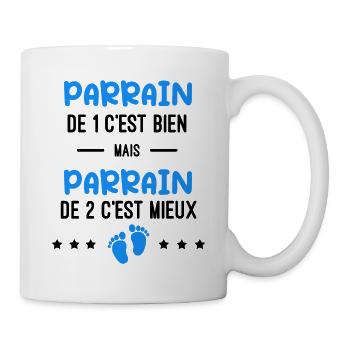 annonce grossesse jumeaux Parrain - Mug blanc - blanc - Droite