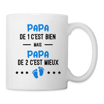 annonce grossesse jumeaux Papa - Mug blanc - blanc - Droite