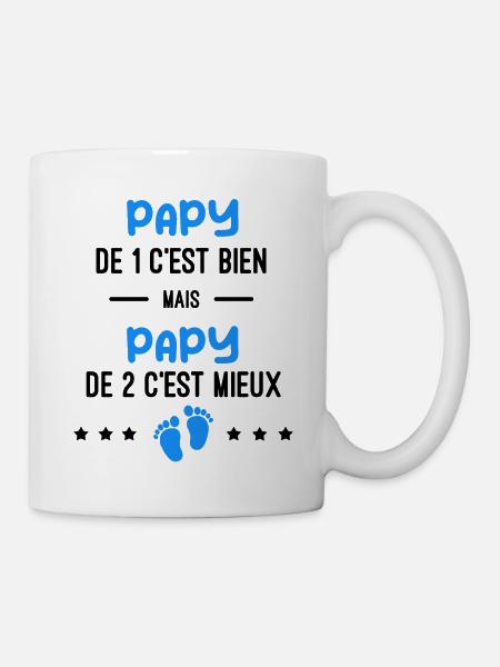 annonce grossesse jumeaux Papy - Mug blanc - blanc