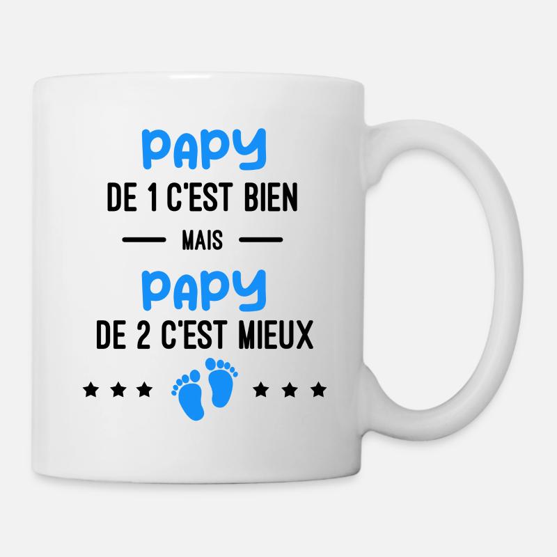 annonce grossesse jumeaux Papy - Mug blanc - blanc