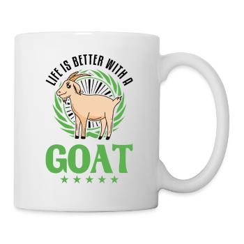 La vie est meilleure avec une chèvre Ziegenwirt Ziege - Mug blanc - blanc - Droite