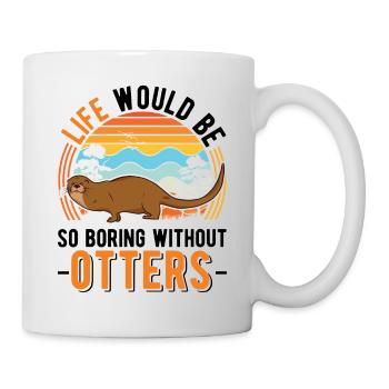 Otter Geschenk Fischotter Seeotter - Tasse - Weiß - Rechts
