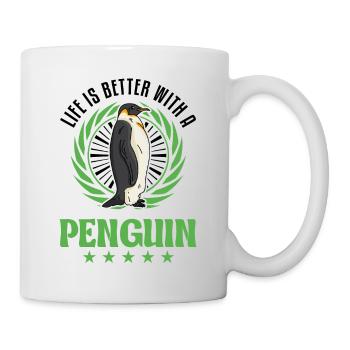 Life is better with a Penguin Pinguin - Tasse - Weiß - Rechts