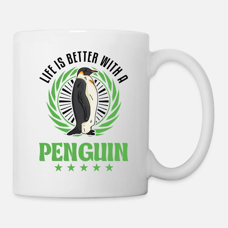 La vie est meilleure avec un Pingouin Pinguin - Mug blanc - blanc