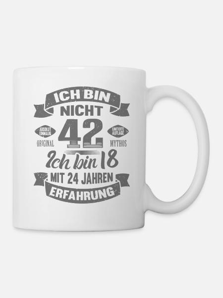 42. Geburtstag Männer Frauen Lustig 42 Jahre - Tasse - Weiß