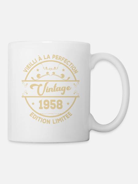 Vintage 1958 Retro Geburtstagsgeschenkidee 1958 - Tasse - Weiß