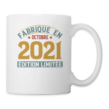 Fabriqué En Octobre 2021 Édition Limitée - Mug blanc - blanc - Droite