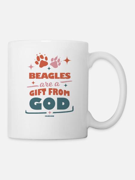 Beagles zijn een geschenk van God - Mok - wit