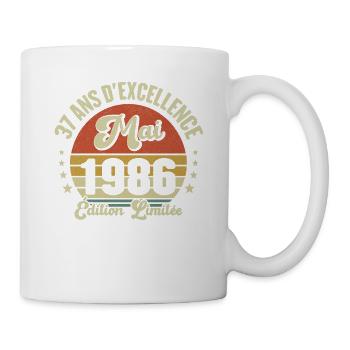 May 1986 37 Years Anniversary Vintage Gift Idea - Mug - white - Right