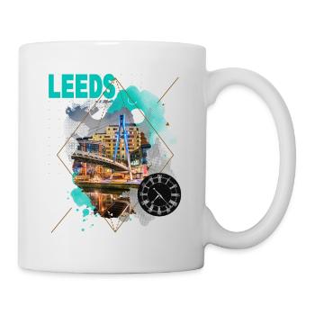 Leeds Angleterre UK City Skyline Vintage Rétro - Mug blanc - blanc - Droite