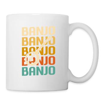 Retro Vintage Classic Banjo Instrument Banjoist - Mug - white - Right