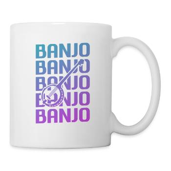 Retro Vintage Classic Banjo Instrument Banjoist - Mug - white - Right