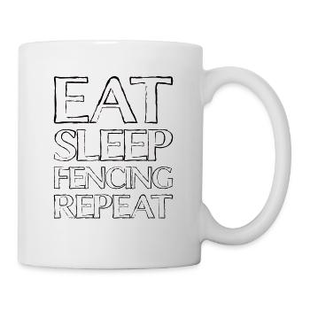 Manger sleep Fencing - Mug blanc - blanc - Droite