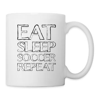 Manger du football de sommeil - Mug blanc - blanc - Droite
