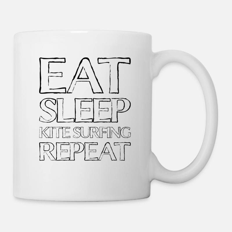 Essen Schlafen Kiten - Tasse - Weiß