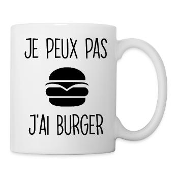 Ich kann keinen Burger essen - Tasse - Weiß - Rechts
