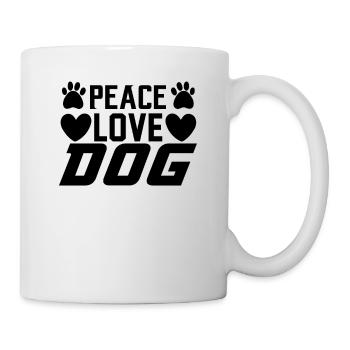 Frieden Liebe Hunde - Tasse - Weiß - Rechts