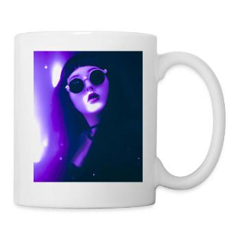Goth Vaporwave Sexy Goth Girl Mit Dunkler Brille - Tasse - Weiß - Rechts