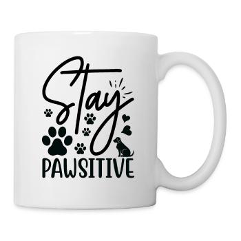 Stay pawsitive - Mug - white - Right